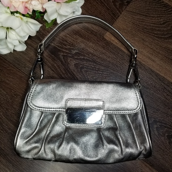 Express Handbags - 🍍Express Metallic Silver Leather Purse